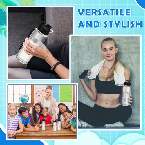 Mifoci 20 Pieces Water Bottle Bulk 17 oz Plastic Water Bottles Bulk Gym Sports Adults Reusable Large Bottles with Leak Proof Flip Top for Party Outdoor (Black) - color: Black