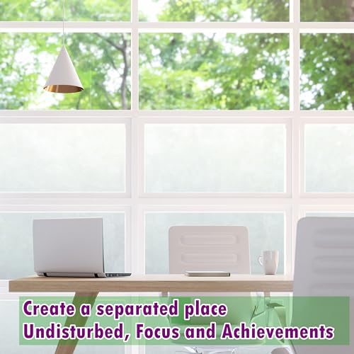 VSUDO White Frosted Privacy Film - Glass Window Frosting, Opaque - 35.4x157.5 Inch - color: White Frosted, size: 35.4 x 157.5 Inch