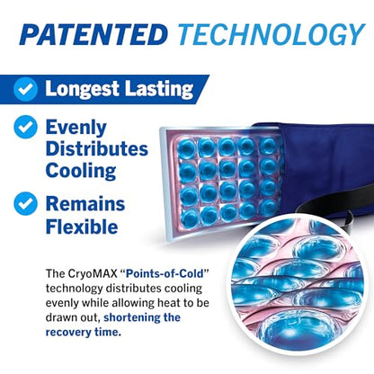 Cryo-Max Cold Pack, 8 Hour Reusable Cold Therapy Ice Pack for Elbows, Knees, Neck + More, Medium, 6" x 12" (1 Count) - size: Medium (Pack of 1), style: Medium