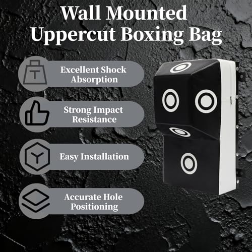 Wall Boxing Punching Pad, Wall Mount Uppercut Boxing Heavy Bag - color: White+Black