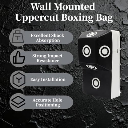 Wall Boxing Punching Pad, Wall Mount Uppercut Boxing Heavy Bag - color: White+Black