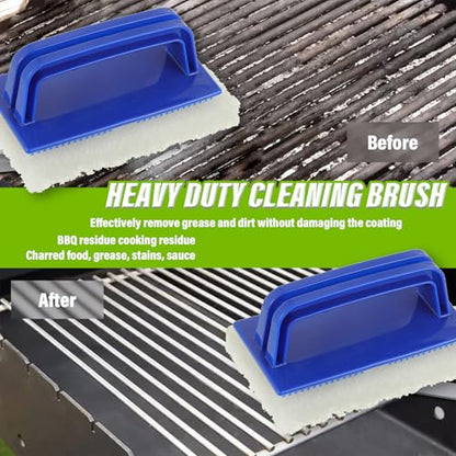 5 Pack Electric Cleaning Brush Pad Kitchen Bathroom Household Cleaning Pad Swimming Pool wall Cleaning Brush Heavy Duty Griddle Scrubber Scouring Pad and 1 Pack Handle kit(White) - color: White