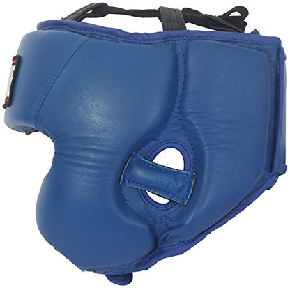 Ringside Competition Boxing Muay Thai MMA Sparring Head Protection Headgear with Cheeks - color: Blue, size: Medium