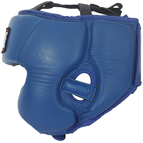 Ringside Competition Boxing Muay Thai MMA Sparring Head Protection Headgear with Cheeks - color: Blue, size: X-Large