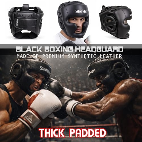 Boxing Headgear for MMA Training, Adjustable Padded Protective Helmet – Muay Thai, Kickboxing, Karate, Taekwondo & Martial Arts Sparring - size: Large-X-Large