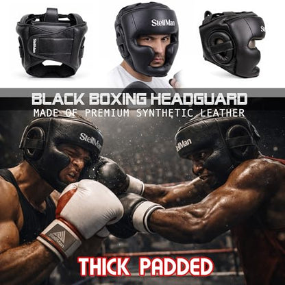 Boxing Headgear for MMA Training, Adjustable Padded Protective Helmet – Muay Thai, Kickboxing, Karate, Taekwondo & Martial Arts Sparring - size: Large-X-Large