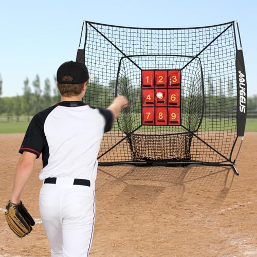 Adjustable Strike Zone Target,Numbered Pitching Pad for Baseball | Baseball Softball Target with Adjustable Straps, Practice Throwing and Hitting Accuracy Target for 6x6 7x7 8x8 Ft Nets - style: Black