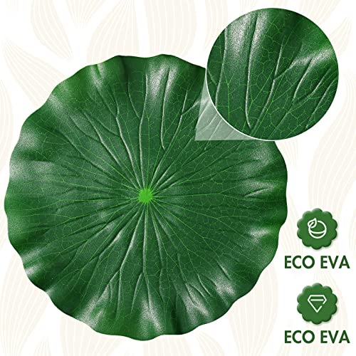 24 Pieces 4 Sizes Artificial Floating Foam Lotus Leaves Water Lily Pads Ornaments Artificial Foliage Pond Decor for Patio Fish Pond Pool Aquarium Home Garden Wedding Party Decoration