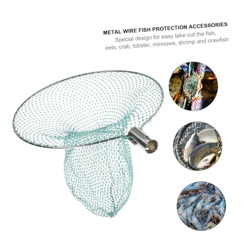Kisangel 11.81 Inch Fishing Net Head Reinforced Landing Net Attachment Lightweight Portable for River Lake Stream Angling Fishing Equipment