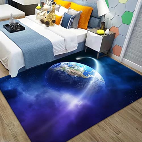 Outer Space Galaxy Rugs for Bedroom Modern Solar System Living Dining Room Area Rug Soft Washable Home Decor Floor Mats Non-Slip Blue Carpets,3' x 5' - color: Style I, size: 3' x 5' (Rectangular)