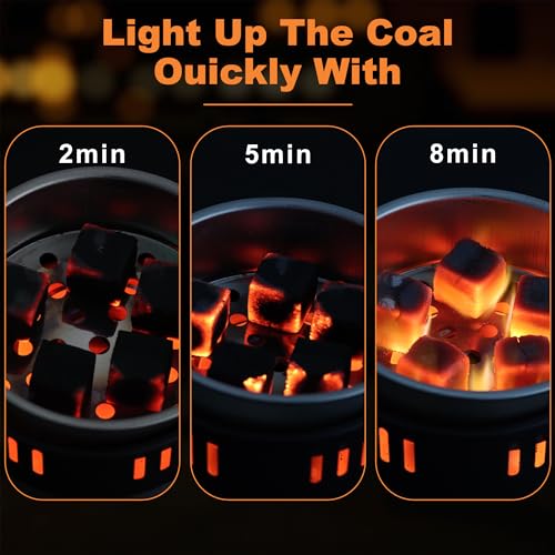 Multipurpose Electric Charcoal Burner -500W Coal Burner Hot Plate Electric Stove Coconut Starter for Shisha Hookah Coals Durable & Faster - color: black