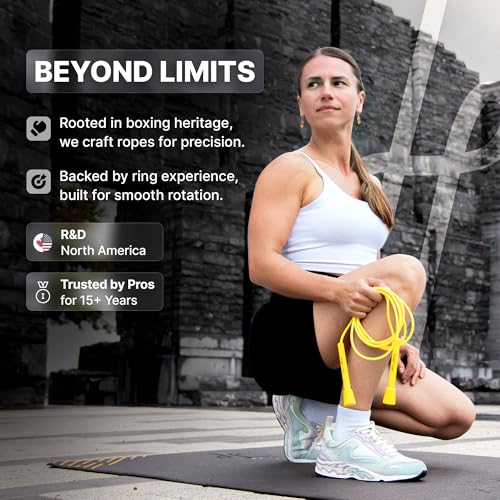 HONOR ATHLETICS Speed Rope, Skipping Rope - Best for Double Under, Boxing, MMA, Cardio Fitness Training Condition - Jump Rope - color: Black