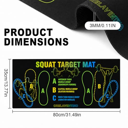 Squat Mat with Foot Position,Non-Slip Workout Mat for Squat & Leg Exercises - color: Green Black