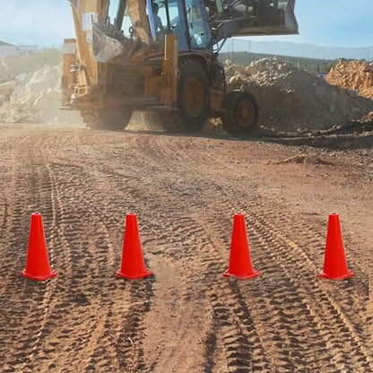 Versatyle Heavy Duty Agility Training Cones (2 in, 6 in, 9 in, 12 in, 28 in) for Sports, Kids Coaching, Multipurpose Field Marker Cones, Soccer, Basketball Drills, Bike, Motorcycle, Traffic Training - style: 18in, Orange