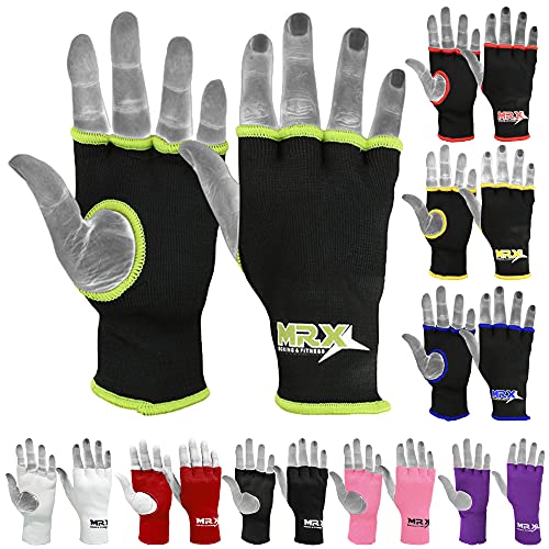 MRX Muay Thai Boxing Inner Gloves Protective Hand Wrap (Black,Green Large) - color: Green, size: Large