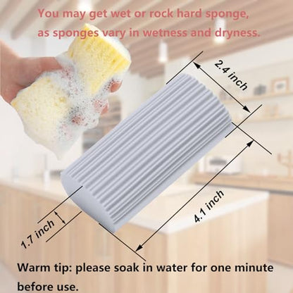 6 Pack Damp Clean Duster Sponge,Dusting Sponge Duster for Housekeeping,Reusable Household Cleaning Sponge for Blinds, Fan Blades,Mirrors,Glass, Baseboards,Window Track Grooves and Car (Grey) - color: Gray