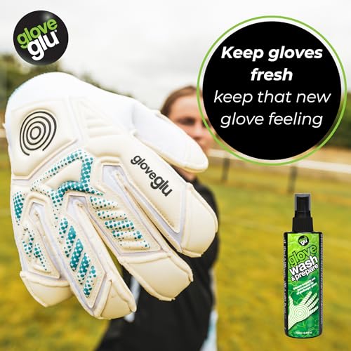 gloveglu 8.45 floz Premium Wash Prepare Deep Cleaning Goalkeeper Glove Spray for All Sports Gloves