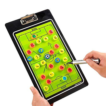 Joyeee Soccer Magnetic Board Accessories Set, Include 27 Pcs Player Markers, 2 Pcs Dry Erase Black Marker Pen, 1 Pcs Dry Eraser and Small Carry Pouch, Suit for Use on Magnetic Coaching Boards