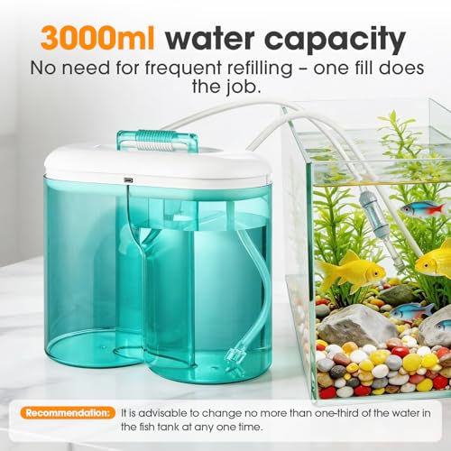 2000mah Rechargeable Aquarium Gravel Cleaner, Portable 3L Fully Automatic Fish Tank Cleaning Tools Synchronized Water Change Gravel Vacuum for Aquarium Water Filter