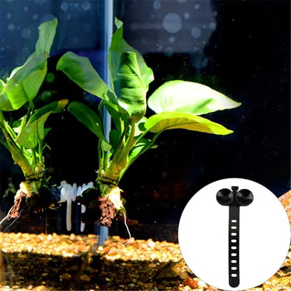 Multipurpose Fishtank Suction Cup Cable Tie for Secure Holding Device Heaters Pumps and Wire Arranging 10PCS Aquarium Suction Cup Cable Tie - color: Black