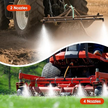 6 Nozzles Poly Boom Wand with 1/4" Brass Fitting, ATV sprayer Boom, Wide-Coverage Agricultural & Lawn Spray Attachment for Tractors/UTVs - color: Black