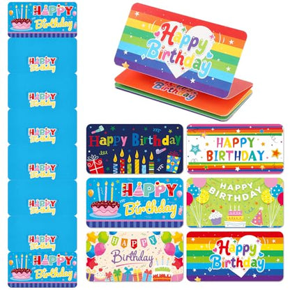 Gueevin 12 Pack/72 Slots Happy Birthday Money Envelopes for Cash Birthday Gifts Money Envelope Card Holders Bulk for Surprise Gifts Ideas Party Supplies, 6 Styles
