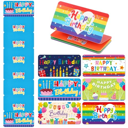 Gueevin 12 Pack/72 Slots Happy Birthday Money Envelopes for Cash Birthday Gifts Money Envelope Card Holders Bulk for Surprise Gifts Ideas Party Supplies, 6 Styles