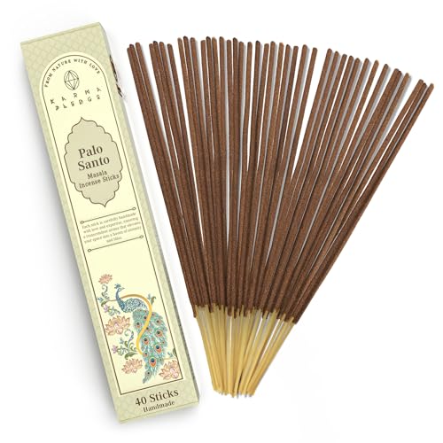 KarmaPledge Palo Santo Incense Sticks, Burn Time 45-60 Min, 40 Sticks - color: Palo Santo, size: 40 Masala Sticks
