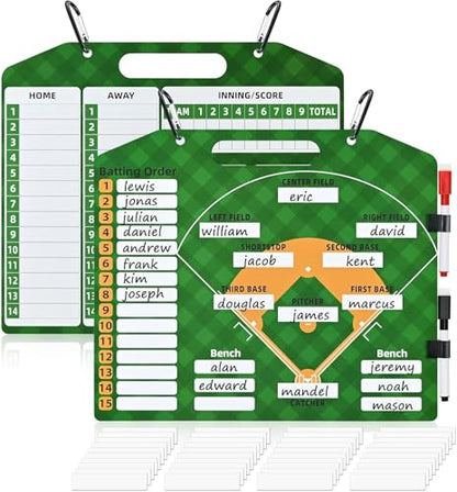 Magnetic Baseball Lineup Board, Double Sided Coaching Whiteboards, Dry Erase Coaching Lineup Boards, Baseball Lineup Board for Dugout