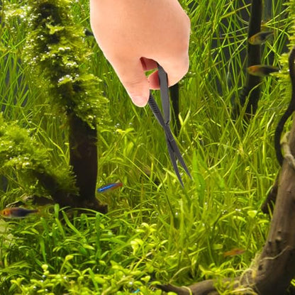 POPETPOP Aquarium Scissors for Plants Water Grass Trimmer Professional Fish Tank Scissor Curved Spring Action Tool for Aquascaping Small Thin Aquatic Plant Trimming 6.10 Inch