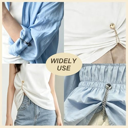 18 PCS Chain Magnetic Suction Seamless Buckle, Multi-Function Magnet Button, Hijab Cuff Clips For Fixing Hem of Clothes Long Pants Legs Sleeves of Shirts