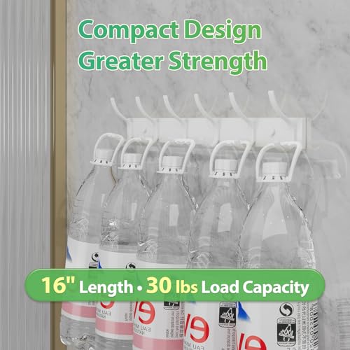 Coat Rack Wall Mount with 6 Hooks (White, 1 Pack), Heavy Duty Wall Coat Hooks for Entryway, Bedroom, Closet, Hanging Hats, Bags, Purses - color: White, size: 1 Pack