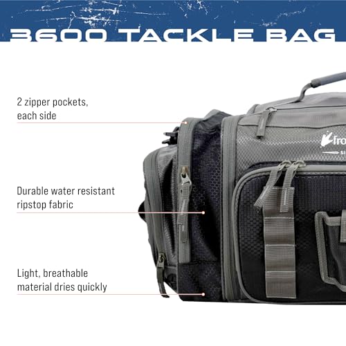 FROGG TOGGS Heavy Duty Fishing Tackle Duffle Bag, Black, 3600 - color: Black, style: 3600