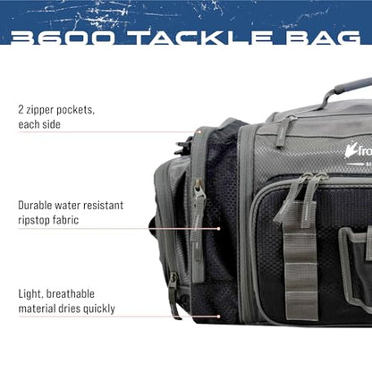 FROGG TOGGS Heavy Duty Fishing Tackle Duffle Bag, Black, 3600 - color: Black, style: 3600