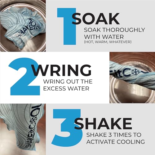 SHAKEitCOOL Extended Size Cooling Towel – Be Cool in Style - Heat Relief, Soft, Lightweight, Sun Protection, Easy Clean - Perfect for Biking, Hiking, Running, Yoga, Golf, Gardening - Golf M - color: Golf