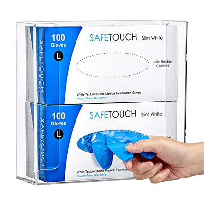 Acrylic Glove Box Holder, Wall-Mounted Glove Dispenser, Floating Glove Box Organizer, Medium Size (for 2 Boxes), 10.5" W x 10.0" H x 3.5" D (Mounting Hardware Included) - size: Medium (for 2 Boxes)