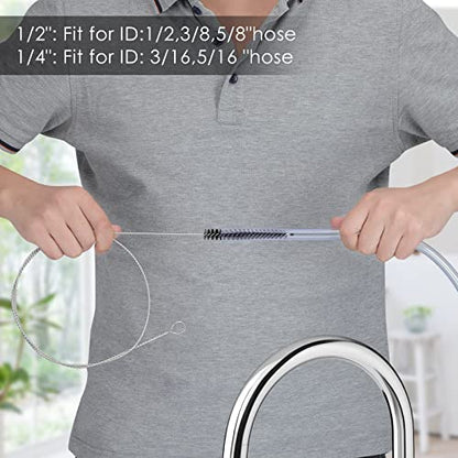 30 Inches Flexible Tube Brush, Extra Long Straw Brush, Pipe Cleaner Brush for Cleaning Straw, Feeding Tube, Siphon Hose, Drain Clog, 4PCS (Black) - color: Black