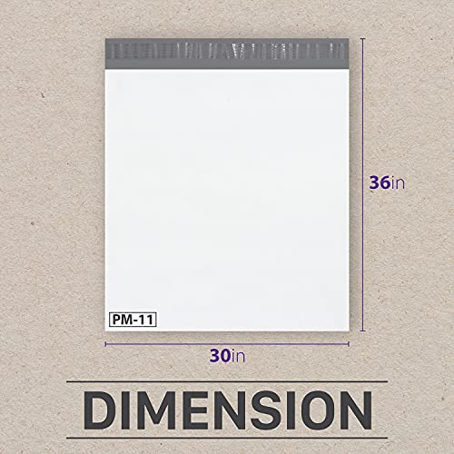 Fosmon Large Poly Mailers 30x36, 5-Pack Waterproof Shipping Bags- White | Lightweight 2.35-mil envelopes. Tear-proof, puncture-resistant, & secure adhesive seal for heavy-duty shipping supplies.