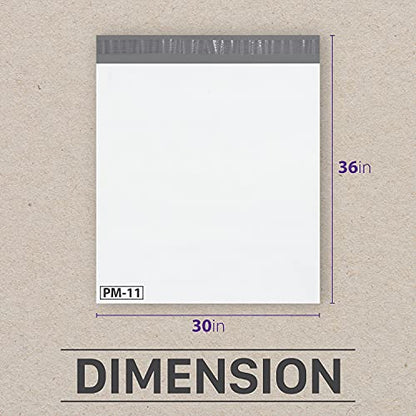 Fosmon Large Poly Mailers 30x36, 5-Pack Waterproof Shipping Bags- White | Lightweight 2.35-mil envelopes. Tear-proof, puncture-resistant, & secure adhesive seal for heavy-duty shipping supplies.