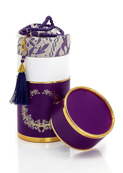 Muslim Prayer Rug Prayer Beads Set Gift Box - Beautiful Multipurpose for Ramadan, Eid, Hajj, Ramzan Mubarak, Allah Unbreakable Islam Bead Praying Counter Islam (Burgundy), Large - color: Burgundy