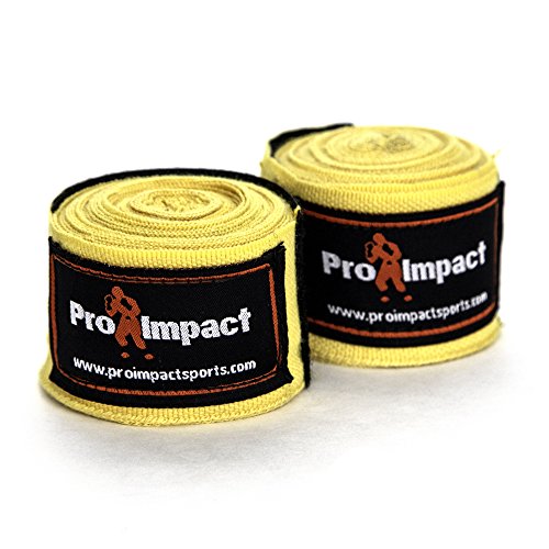 180 Inch Mexican Style Boxing Hand Wraps – Stretchable Wrist & Knuckle Support for MMA, Muay Thai, Kickboxing, Heavy Bag & Combat Training – Men & Women - color: Yellow