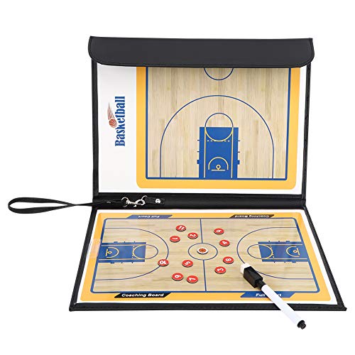 Magnetic Coaching Basketball Board, Colorful Folding Tactics Teaching Display Plate PU Leather Water Proof Training Clipboard for Teaching Instruction