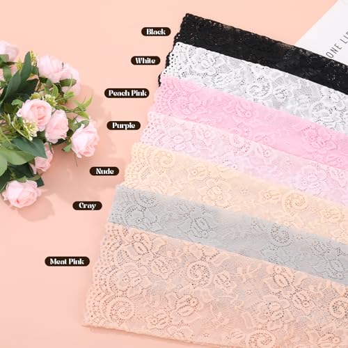 JATEBI 8 Pairs Women Lace Arm Sleeves, Floral Lace Hollow Arms Cover Elegant Long Fingerless Gloves for Wedding Tea Party