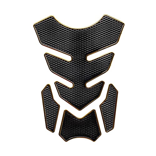 1 Set Universal 3D Motorcycle Gas Tank Sticker, Fuel Tank Protector Decal Pad Self-adhesive and Waterproof - Gold - color: Gold