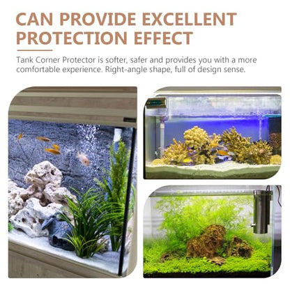 6pcs Silicone Corner Protectors for Aquarium Tank and Furniture Edges, Medium Brown Soft Bumper Guards for Pet Carriers and ’ Table Safety