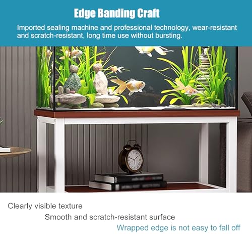 27.5in Tall Black Aquarium Stand 5 10 20 Gallon, Metal and Wood Fish Tank Holder Stand with 2 Layer Storage Shelf, Modern Rectangle Breeder Tank Stands Turtle/ （#2-40x30x70cm） - color: #2, size: (LxWxH)40x30x70cm
