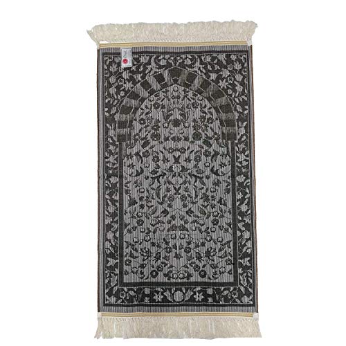 Thick Floral Rawda Beautiful Prayer/Wall Mat Janamaz Musallah Rug-1100-1300g