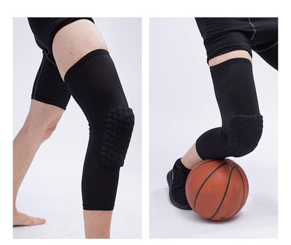 BaronHong Hex Knee Sleeve Compression Pads Knee Pads Wrestling Brace Leg Honeycomb Pad for Volleyball Basketball Adult Youth - color: Blue, size: X-Large