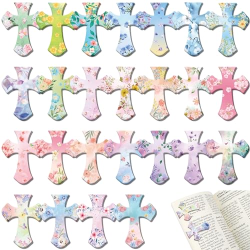 50 PCS Bible Magnetic Bookmarks, Christian Bookmarks Bulk Cross Clips - style: Flower-P