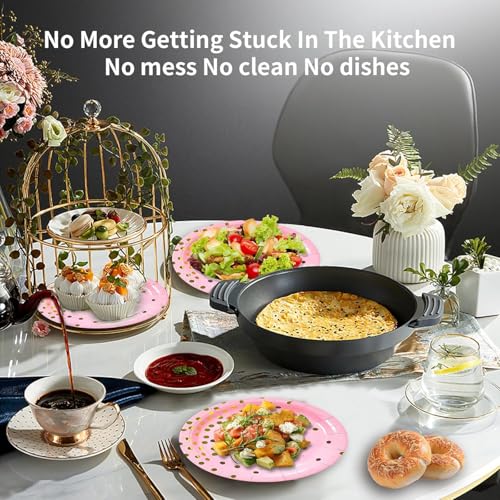 150 PCS Pink and Gold Paper Plates Napkins Forks Party Supplies Serves 50, Golden Dot Disposable Paper Dinnerware 9" Plates for Birthday, Bachelorette, Girl Birthday, Baby Shower - color: Pink Gold (Serves 50)